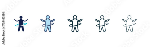 People Hula hop icons vectors for apps and web.