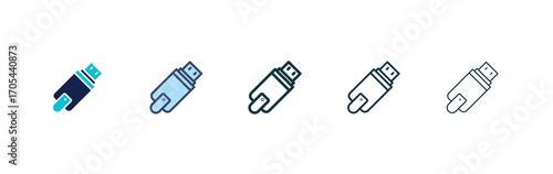 Pendrive icons vectors for apps and web.