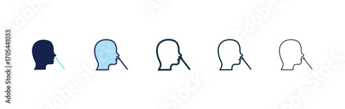 Nasal swab icons vectors for apps and web.