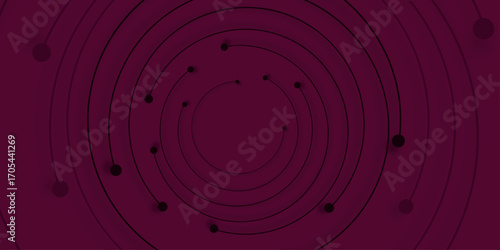 Technological background with radial line attach with circle | Abstract futuristic concept cut off circle with eminence color background