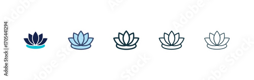 Lotus flower icons vectors for apps and web.