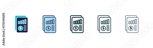 Income statement icons vectors for apps and web.