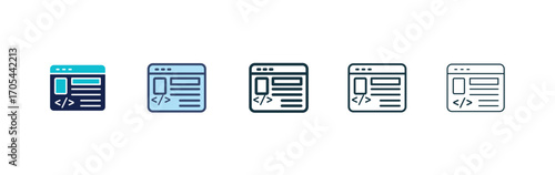 Front end icons vectors for apps and web.