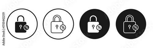 Fixed rate mortgage icons vectors for apps and web.