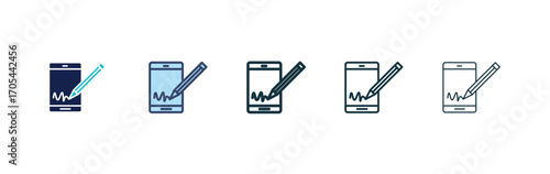 Electronic signature icons vectors for apps and web.