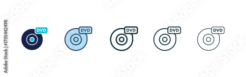 Dvd icons vectors for apps and web.