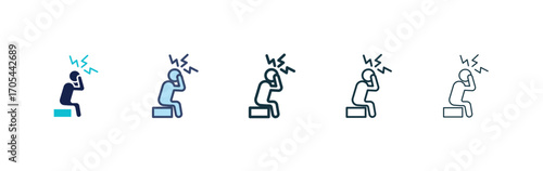 Depression icons vectors for apps and web.