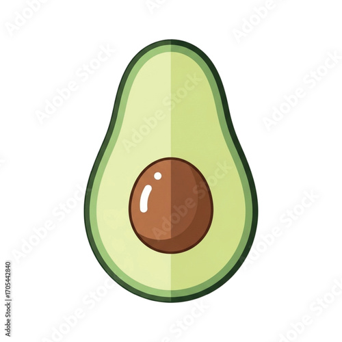 Fresh Avocado Halved with Seed Isolated on White Background.