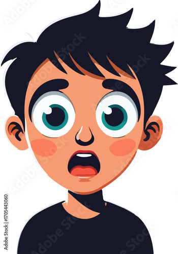 Shocked Child with Astonished Face Design