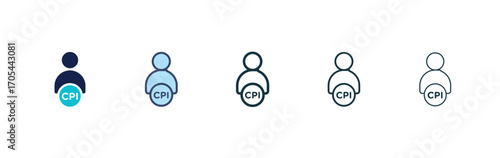 Consumer prices index icons vectors for apps and web.