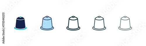 Coffee capsule icons vectors for apps and web.
