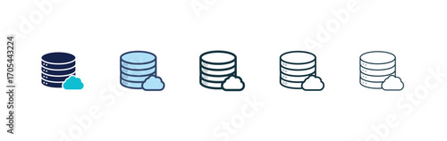 Cloud server icons vectors for apps and web.