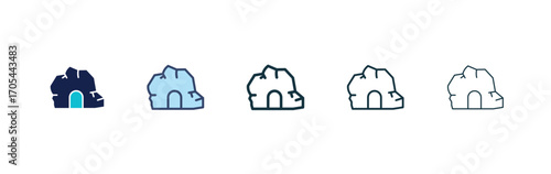 Cave icons vectors for apps and web.