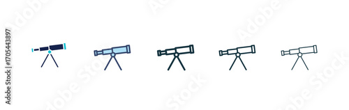 Boat Telescope icons vectors for apps and web.