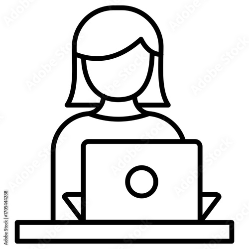 Distance Learning Outline Icon