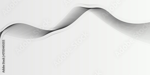 Black lines with wavy effect. Trple lines pattern with soft grey background.