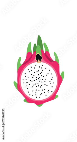 Dragon Fruit Slice Healthy Exotic Food.