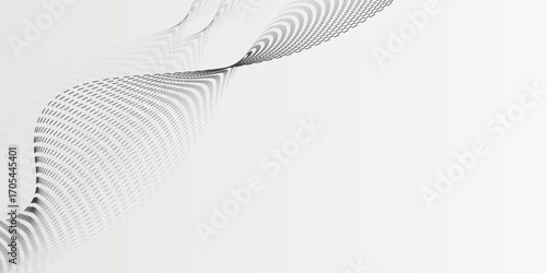 Black lines with wavy effect. Trple lines pattern with soft grey background. Stroke lines technology. Blended digital vector.