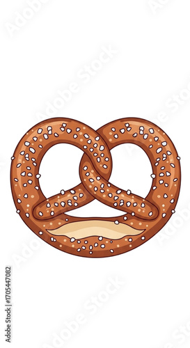 Deliciously Baked Pretzel with Salt Crystals.