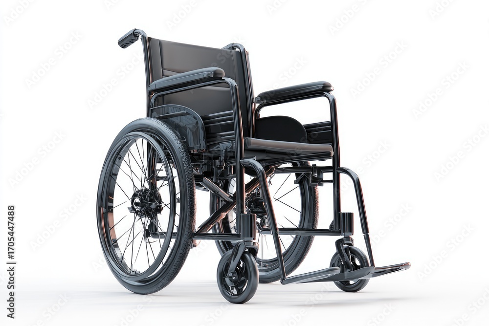Fototapeta premium Black wheelchair, modern design, isolated