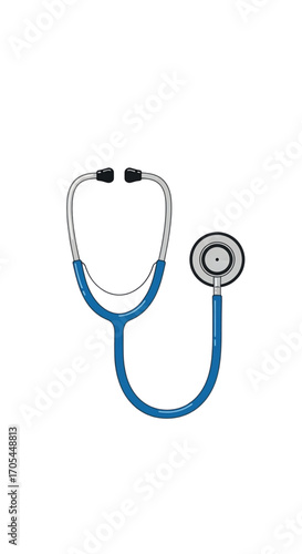 Blue Stethoscope Medical Tool Illustration.
