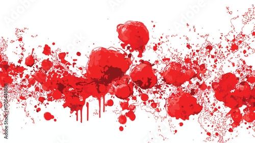 Dramatic Blood Drops and Splatters Illustration on Black Background