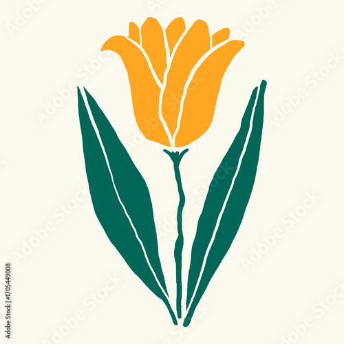 Colorful floral vector illustration with leaves and wildflowers