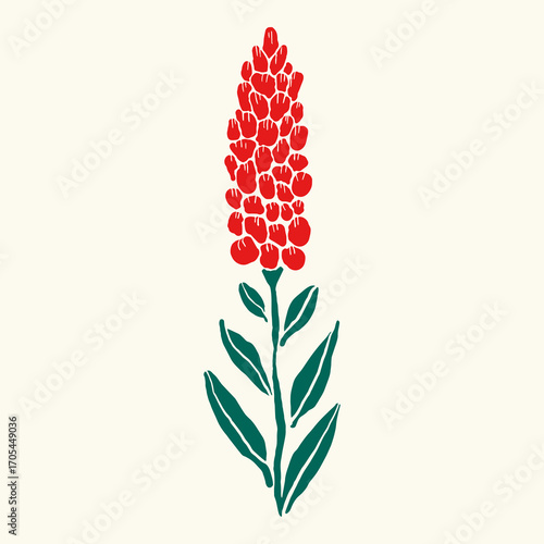 Colorful floral vector illustration with leaves and wildflowers