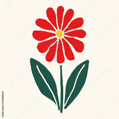 Colorful floral vector illustration with leaves and wildflowers