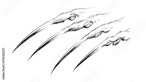 Claws Scratches Icon - Talons Cuts Animalistic - Graphic Design Element