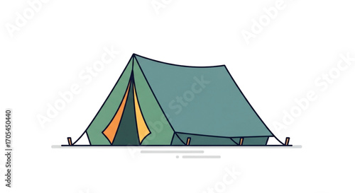 Green Camping Tent Illustration.