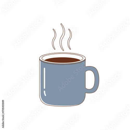 Steaming cup of coffee illustration, a refreshing beverage for any time of day