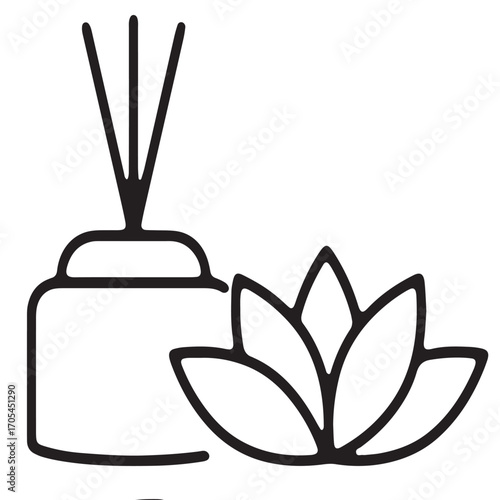 vector illustration of agarbati with flower