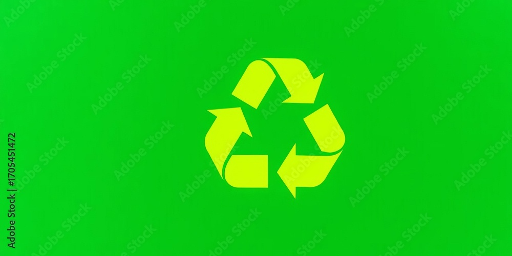 Obraz premium Green recycle bin sign with arrows indicating waste disposal, junk, vector