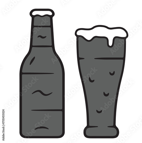vector illustration of  braver bottle and mug icon 
