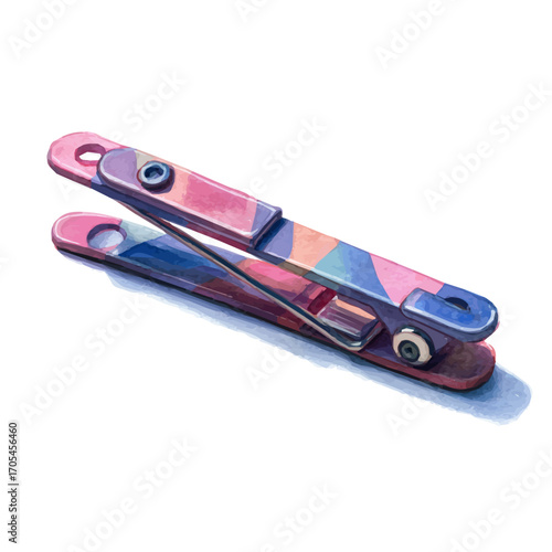 Hair Clip, watercolor drawing vector, isolated on a white background.