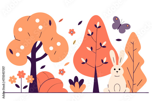 Hand drawn vector illustration of an nature doodle art