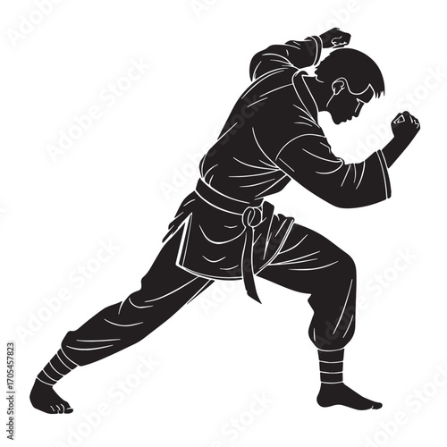 Black sambo Silhouette Vector, High Quality Illustration on White Background