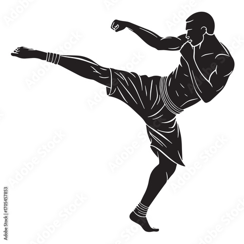 Black sambo Silhouette Vector, High Quality Illustration on White Background