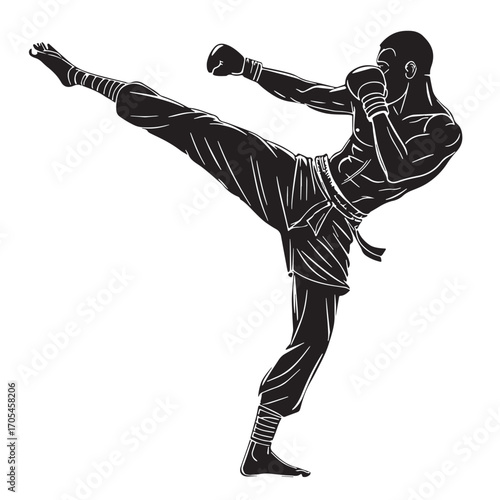 Black sambo Silhouette Vector, High Quality Illustration on White Background