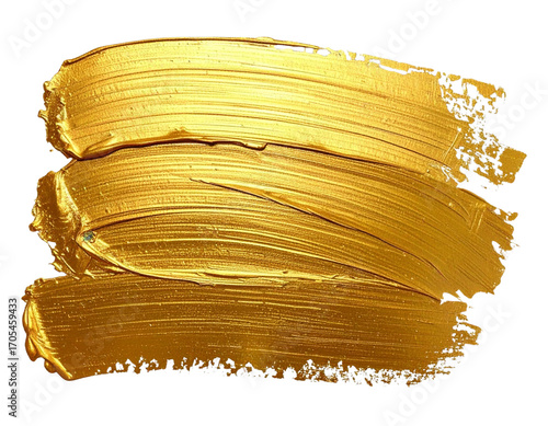  Textured Gold Paint Brushstroke Swash, Transparent Background PNG