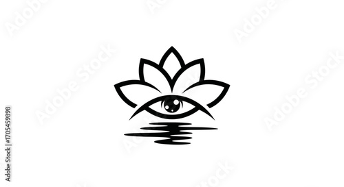 Mystical lotus flower with an all seeing eye logo.