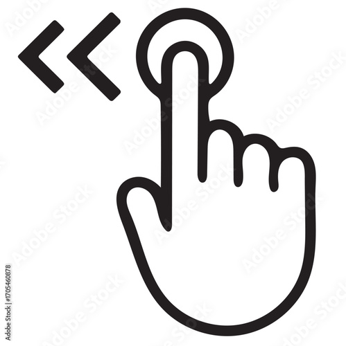 vector illustration of hand swipe left icon
