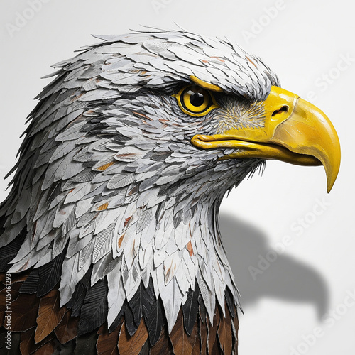 
Close up portrait of a majestic bald eagle s head and shoulders