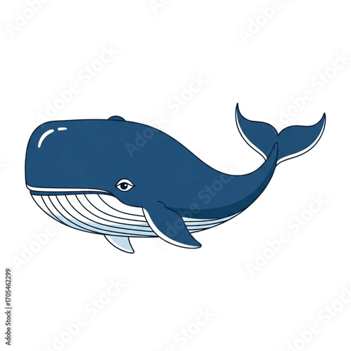 Cartoon Blue Whale Illustration.