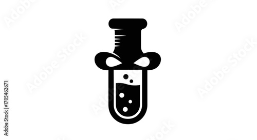 Skull shaped test tube with bubbling poison icon.