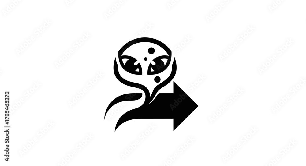 Fototapeta premium Biohazard contamination spread icon with arrow symbol.