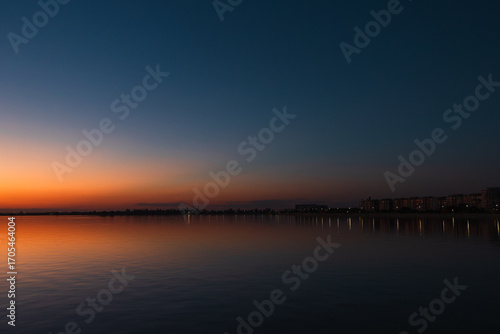 sunset over the lake