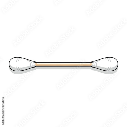 Cotton swab on white background.