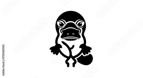 Black platypus head icon vector graphic illustration.
